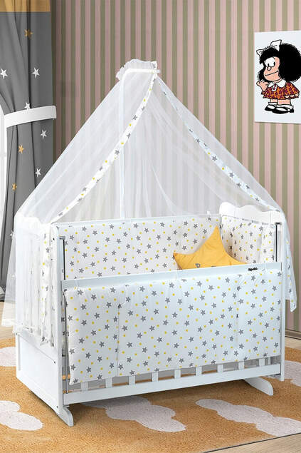 Beyaz Anne Yanı Beşik Karyola Beyaz Anne Yanı Beşik Karyola