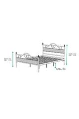 Bitez Metal Bed Frame 140x200 ARM081 Black + Walnut