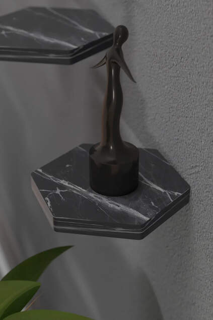 Sechseckiges Wandregal, 3-teilig Sechseckiges Wandregal, 3-teilig