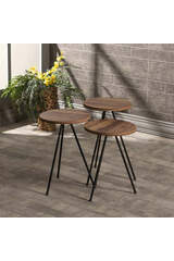 Nesting Table 3 Pcs. Metal Leg Walnut