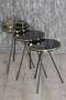 Nesting Table And Center Table Ellipse Set Black Metal Leg Double Gold Efes