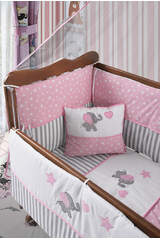 Walnut Mother's Side Crib Pink