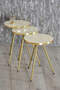 Nesting Table 3-Set Silver Metal Leg Silver Efes