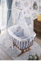 Walnut Basket Crib Blue