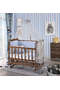 Walnut Mother's Side Crib Blue