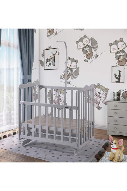 Gray Mother's Side Crib Blue