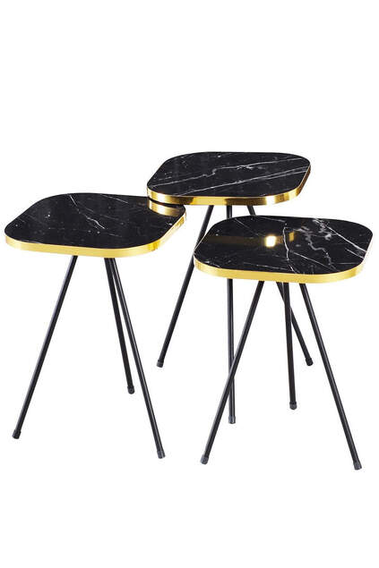 Nesting Table Bendir Metal Leg Double Gold