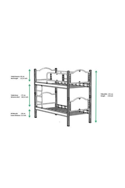 Pearl Bunk Bed 90x200 ARM006 Black + Walnut Pearl Bunk Bed 90x200 ARM006 Black + Walnut