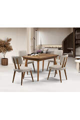 Mailand Nussbaum Tisch & Derin Stuhl Set HDR1229