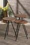 Nesting Table And Center Table Set Metal Ellipse Walnut