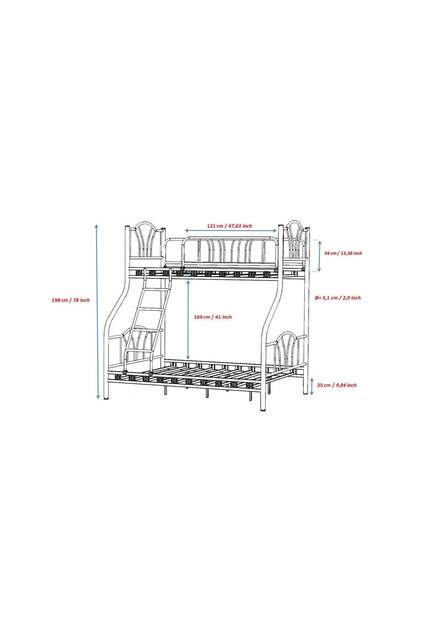 İmaj Stockbett 90x200 + 140x200 ARM058 Schwarz