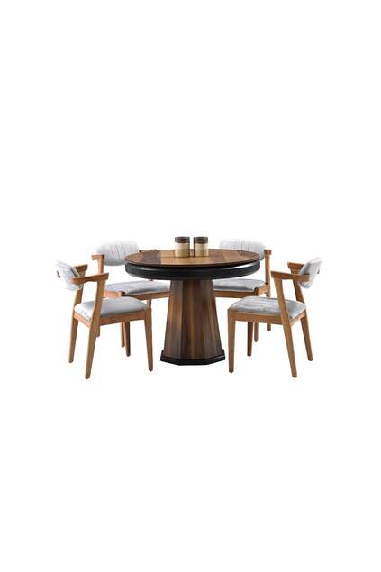 Dream Parquet Round Table & Zeus Chair Set HDR1204 Dream Parquet Round Table & Zeus Chair Set HDR1204