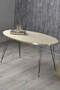 Nesting Table And Center Table Ellipse Set Black Wire Leg Double Gold Bendir