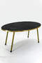 Nesting Table And Center Table Ellips Gold Metal Leg Gold Efes Set