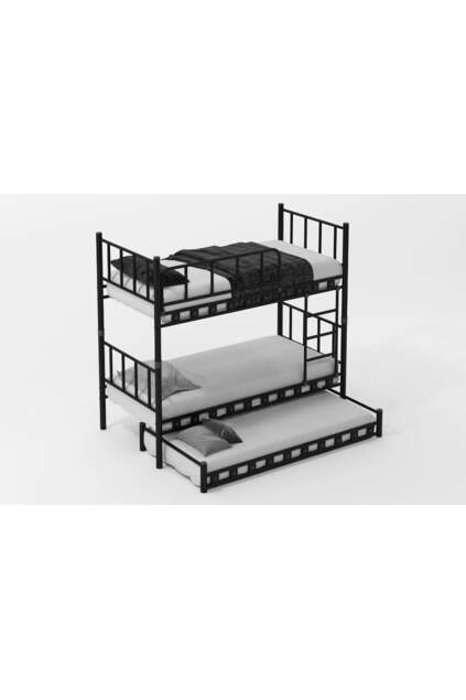 Lily Bunk Bed With Trundle 90x200 ARM038 Black Lily Bunk Bed With Trundle 90x200 ARM038 Black