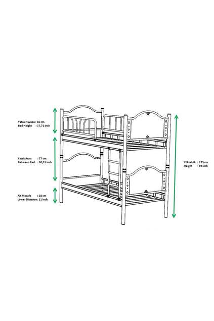 Baby Pearl Bunk Bed 90x190 ARM023 Walnut