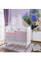 White Mother's Side Crib Pink