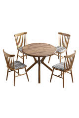 Set Tavolo Rotondo E Sedie Oslo Noce FRL1035