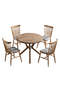 Set Tavolo Rotondo E Sedie Oslo Noce FRL1035