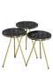 Nesting Table White Metal Leg Double Gold