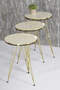 Satztisch und Mitteltisch Ellipse Set Double Gold Cream Wire Leg