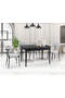 Magnolia Black Marble Table & Atlas Metal Chair Set HDR1234