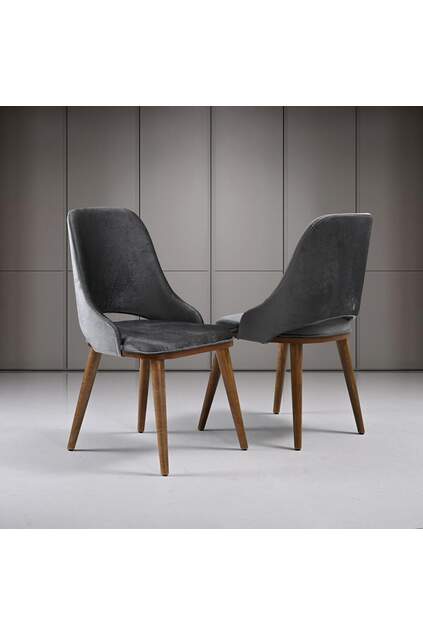 Morino Walnut Table & İsland Chair Set HDR1231 Morino Walnut Table & İsland Chair Set HDR1231