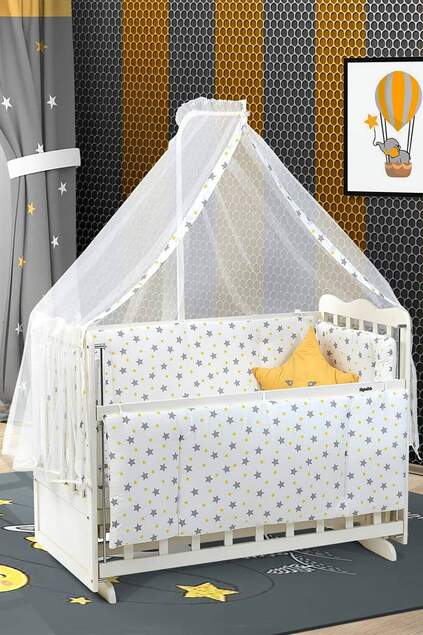 Krem  Anne Yanı Beşik Karyola Krem  Anne Yanı Beşik Karyola