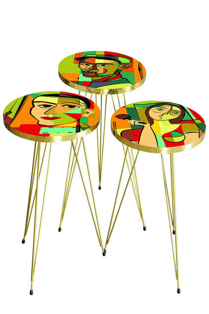 Satztisch Gold Cubimiz Muster Draht