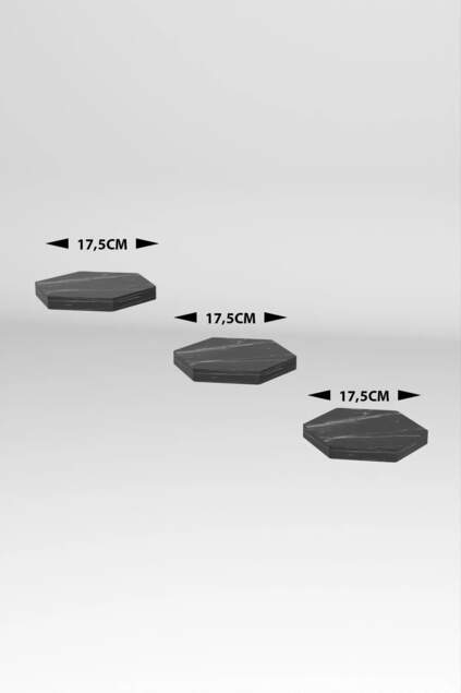 Sechseckiges Wandregal, 3-teilig Sechseckiges Wandregal, 3-teilig