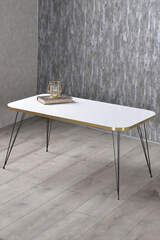 Center Table Kr Black Wire Leg Gold White