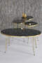 Nesting Table And Center Table Ellipse Set Gold Efes Wire