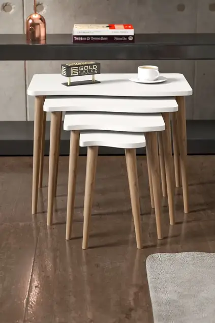 Zigon Coffee Table Wooden 4 Piece Square