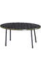 Nesting Table And Center Table Ellipse Set Black Metal Leg Double Gold Efes