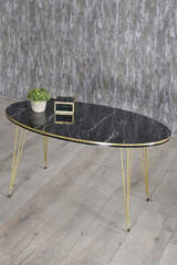 Center Table Ellipse Double Gold Bendir Wire