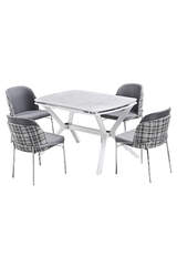 Benjamin White Marble Table And Chair Set FRL1017