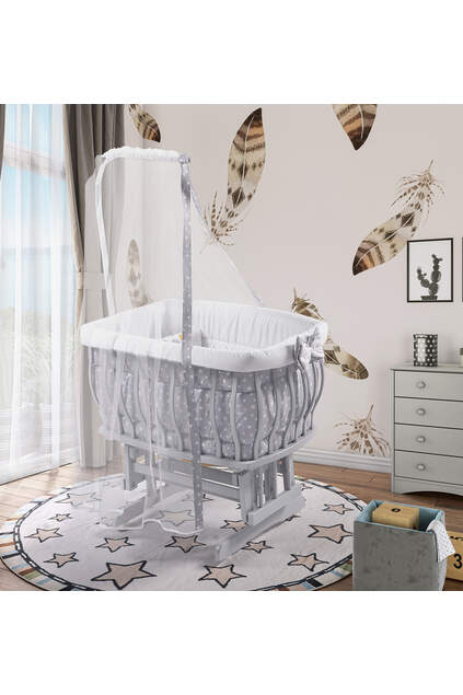 Gray Basket Crib Yellow