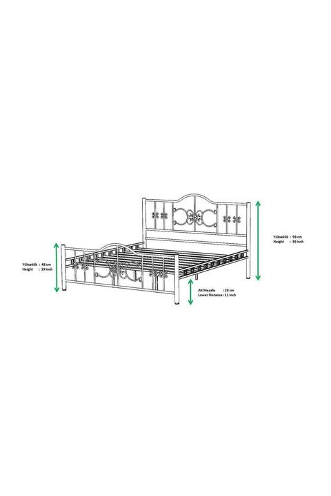 Pero Metal Bed Frame 90x190 ARM109 Cream