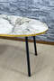 Center Table Black Metal Leg Ellipse Efes Gold