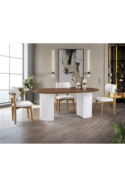 Ece Oval Table & Atlas Chair Set HDR1212