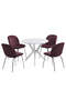 Oslo White Round Table And Chair Set FRL1037
