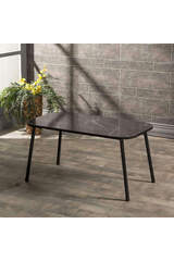 Center Table Kr Metal Leg Black Marble Pattern