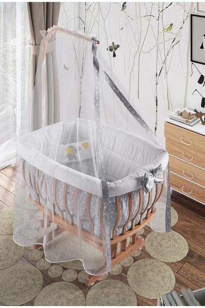 Natural Basket Crib Yellow