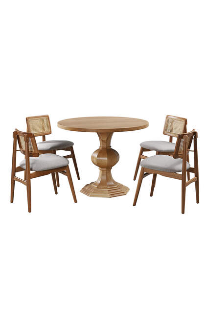 Gothic Walnut Round Table And Chair Set FRL1006 Gothic Walnut Round Table And Chair Set FRL1006