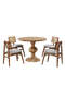 Gothic Walnut Round Table And Chair Set FRL1006 Gothic Walnut Round Table And Chair Set FRL1006