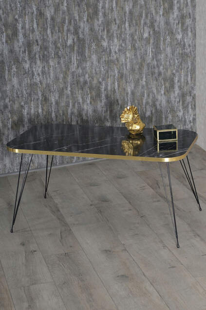 Center Table Kr Black Leg Gold Bendir Wire