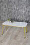 Center Table White Kr Gold Metal Leg Gold