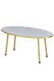 Center Table White Ellipse Gold Metal Leg Gold