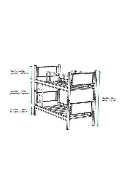Yurt Ahşap Ranza 90x200 ARM028 Yurt Ahşap Ranza 90x200 ARM028