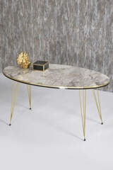 Center Table Ellipse Double Gold Efes Wire